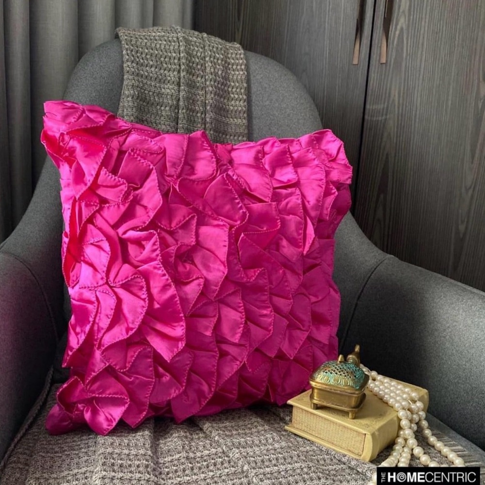Pink Floral Decorative Pillow